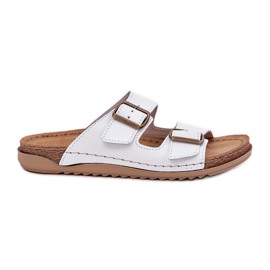 Chanclas de cuero con inblu aa0002ko blanco