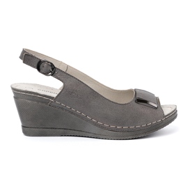 Goodin Sandalias de cuña de mujeres grises
