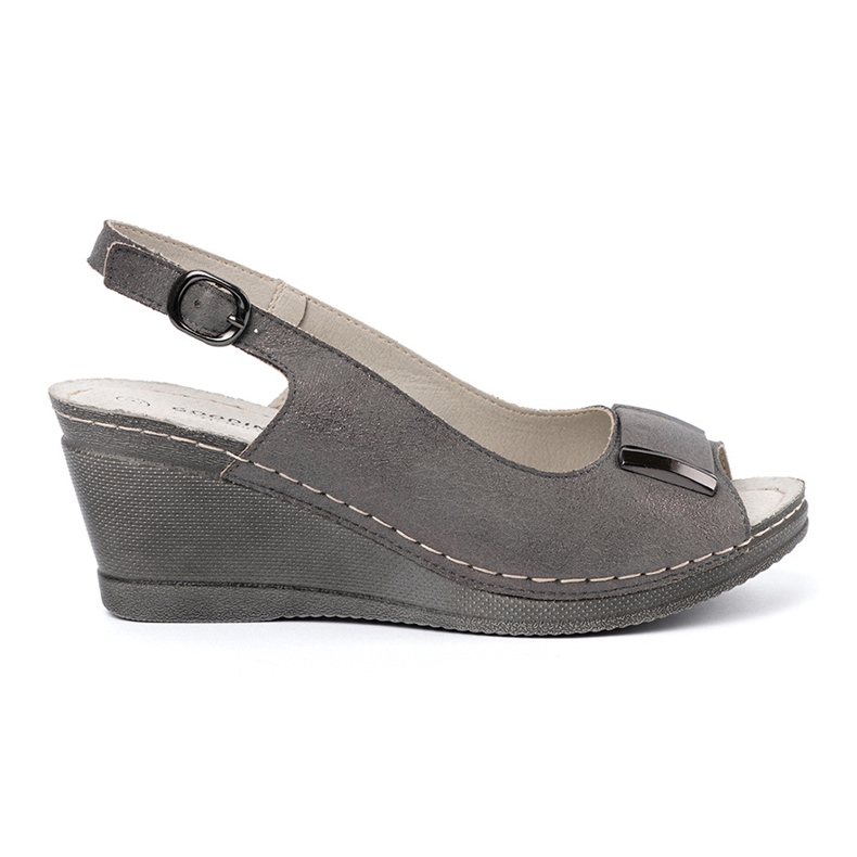Goodin Sandalias de cuña de mujeres grises