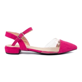 Goodin Sandalias de mujer rosa con dedos cubiertos rosado
