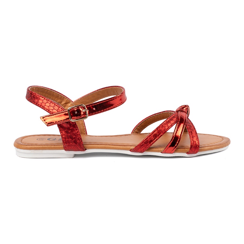 Sandalias rojas con motivo animal rojo