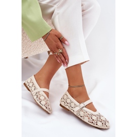 Ballerinas de Openwork con cinturón beige