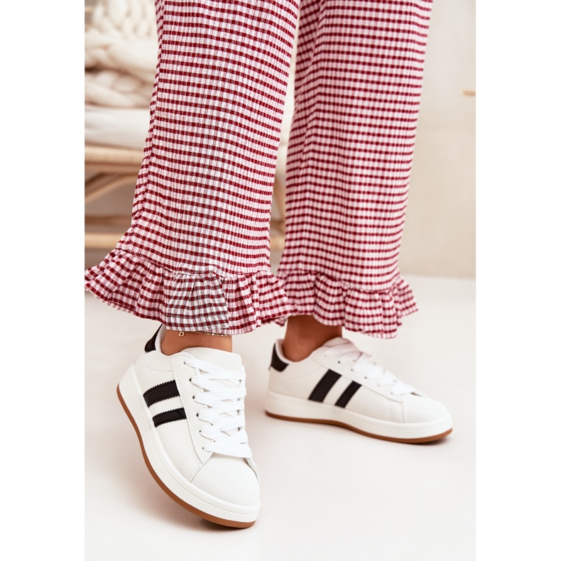 Zapatillas deportivas de zapatillas para mujeres con cuero ecológico blanco