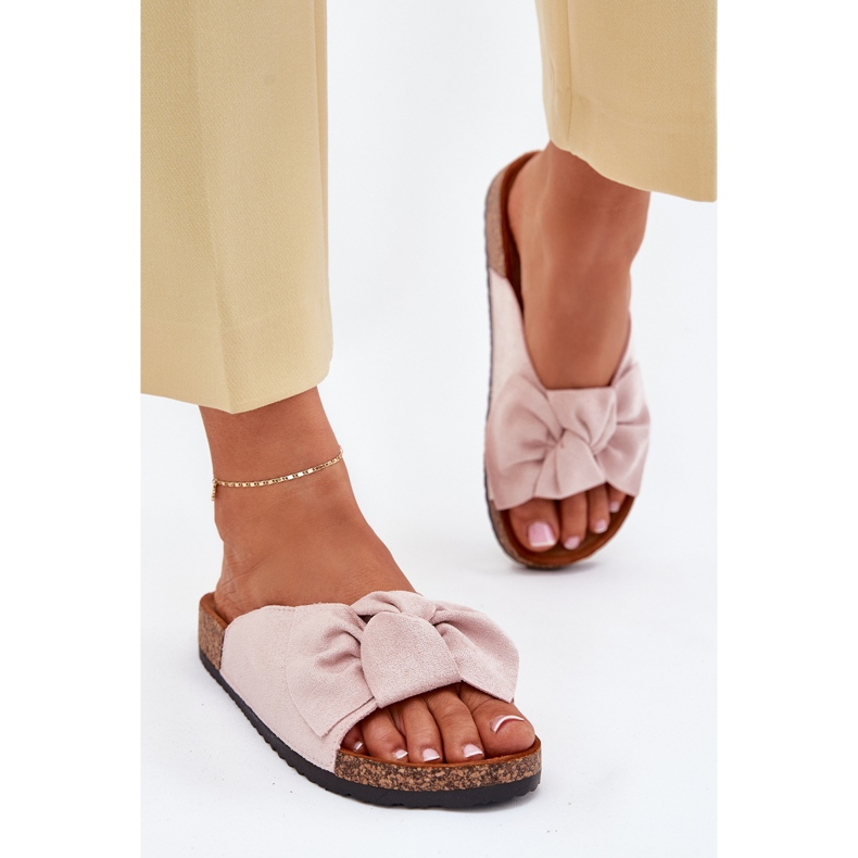 Flip Flip Flip Flip en la suela de corcho con un arco rosa claro rosado Flip Flip Flip Flip en la suela de corcho con un arco rosa claro rosado