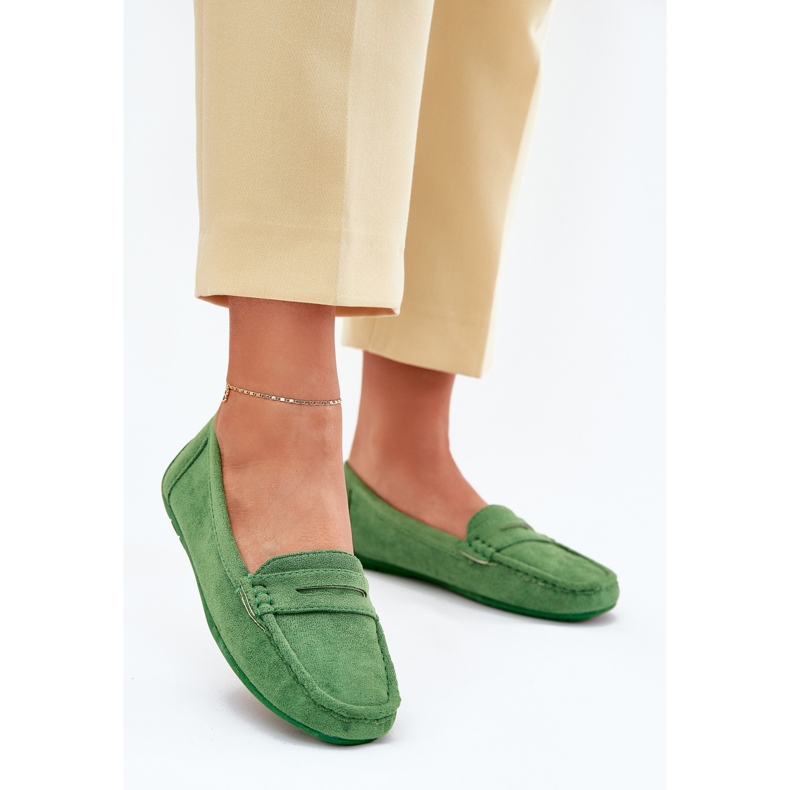 Mocasines Mujer Ante Verde Mocasines Mujer Ante Verde