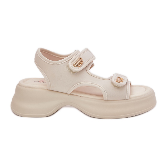 EVento Sandalias de mujeres con detalles dorados beige