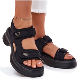 EVento Sandalias de mujeres con detalles dorados negros