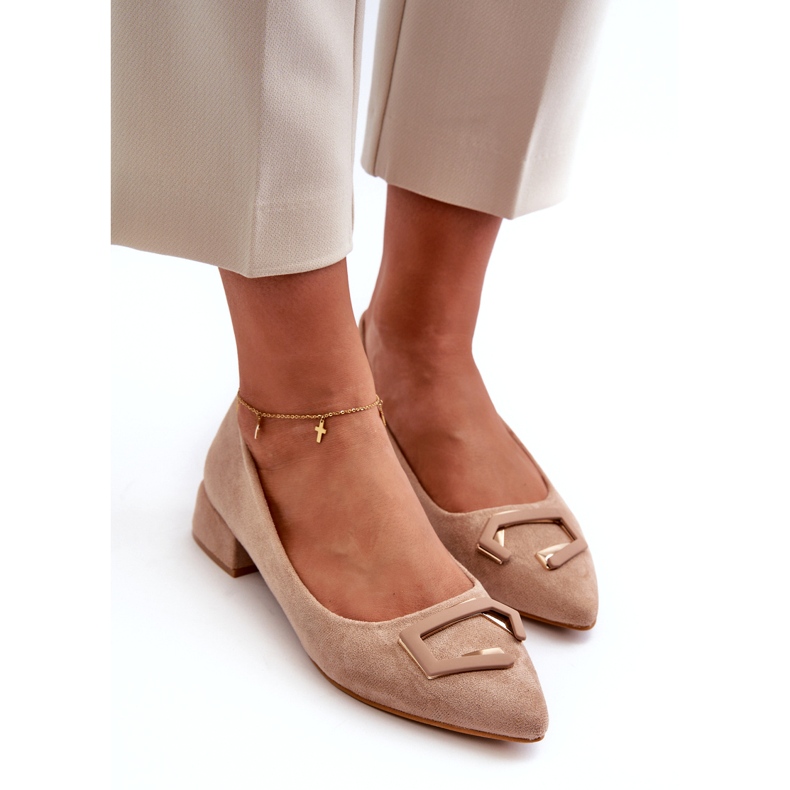S.Barski Bombas para mujeres con un adorno ecoscópico S. Barski KV27-034 beige