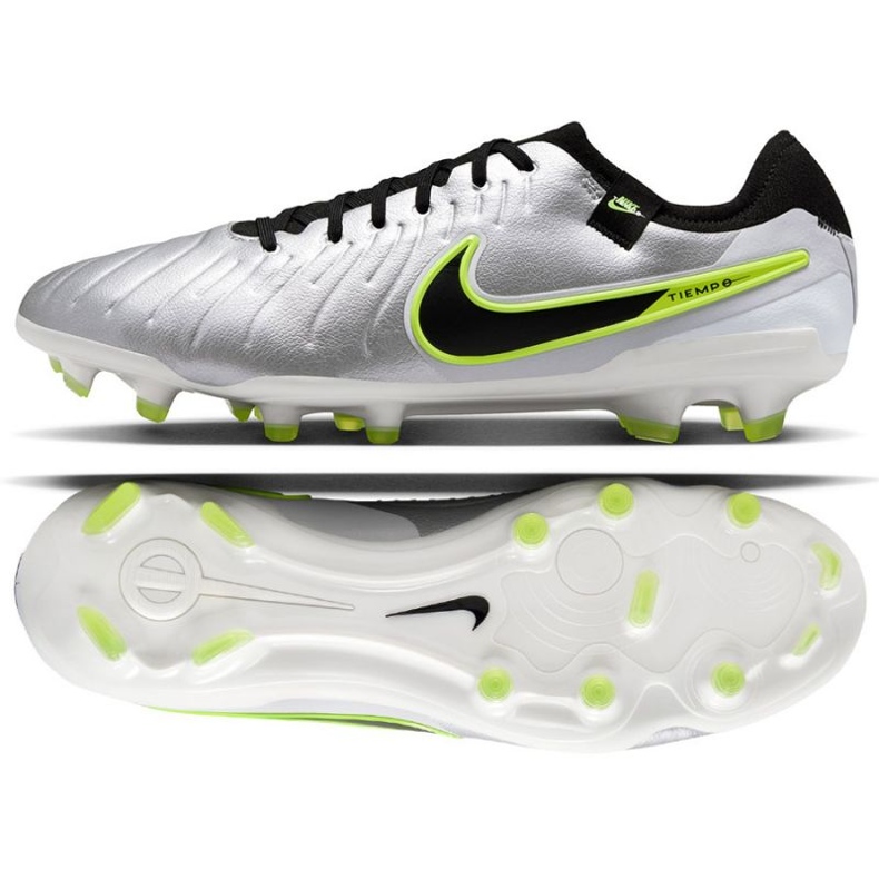 Nike TIempo Legend 10 Pro FG DV4333-001 Zapatos de fútbol plata