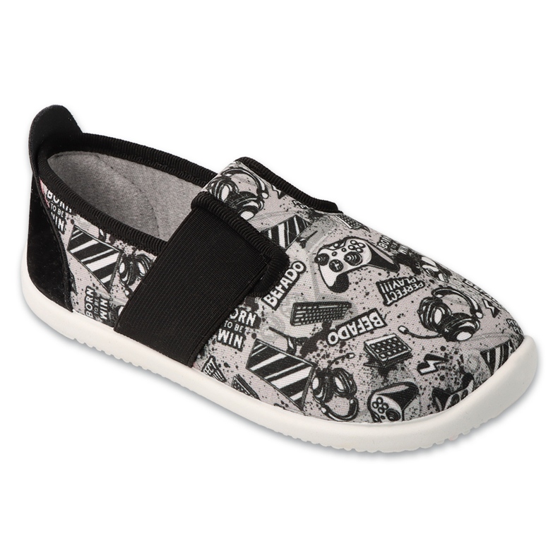 Slippers de Befado Boys 901x024 Varios motivos Inserto de cuero gris Slippers de Befado Boys 901x024 Varios motivos Inserto de cuero gris