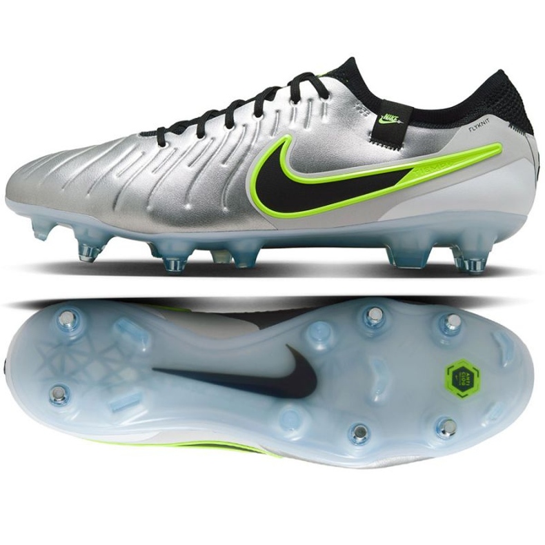 Nike TIempo Legend 10 Elite SG-Pro AC DV4329-001 Zapatos de fútbol plata