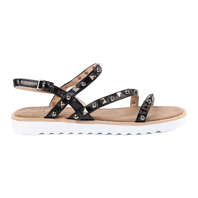 Sandalias de mujeres negras con tachuelas negro
