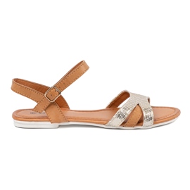 Sandalias de brillo beige