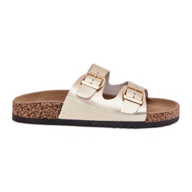 EVento Chanclas para mujeres con hebillas ecológicas dorado