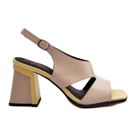 S.Barski Sandalias de Mujer con Tacón Alto Beige D&amp;A MR38-153