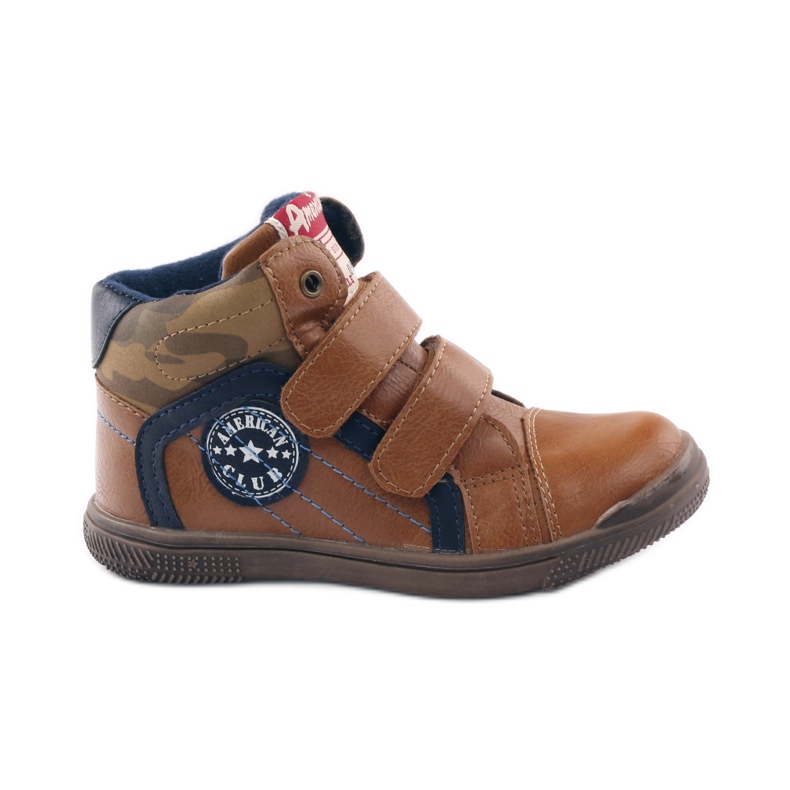 American Club Deportivo con inserto de cuero americano 16213 azul marino marrón