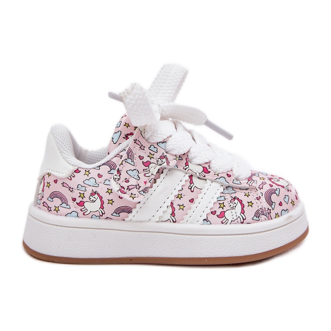 Zapatos deportivos para niñas con un motivo de unicornio rosa rosado Zapatos deportivos para niñas con un motivo de unicornio rosa rosado