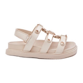Sandalias de niñas con detalle dorado BEIGE
