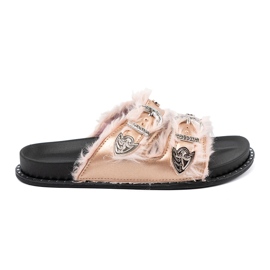 Seastar Chanclas doradas con hebillas dorado