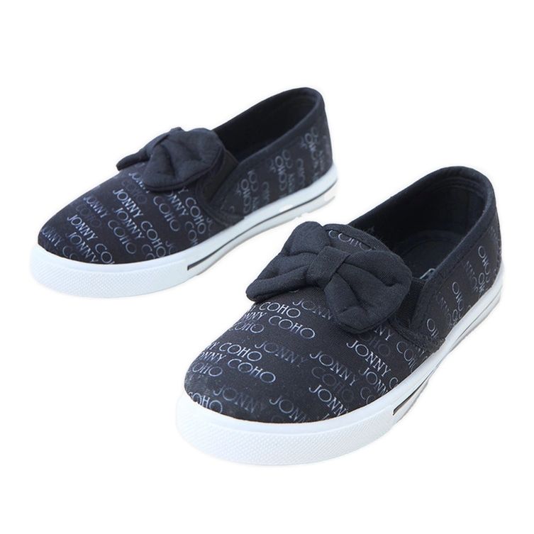 Zapatillas de deporte para niños negros con arco Zapatillas de deporte para niños negros con arco