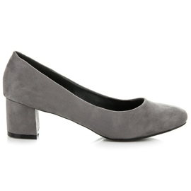 Vices New Collection Zapatos de tacón de gamuza clásicos gris