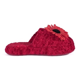Pequeñas zapatillas rojas con una flor decorativa rojo