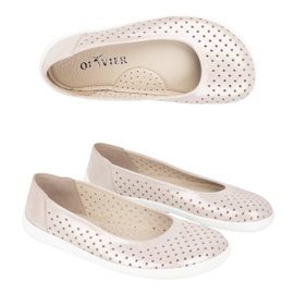 Olivier Slip de bombas minimalistas de mujer descalzo -in 1771pol Pink Satin Perforation rosa