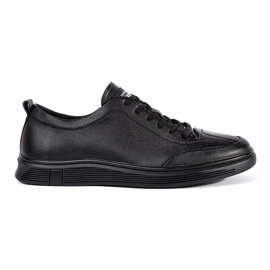 Zapatillas de zapatillas de zapatillas bajas en cuero ecológico negro