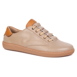 Zapatillas descalzos para mujeres Maja Olivier - Cappuccino zapatos de cuero anatómico beige