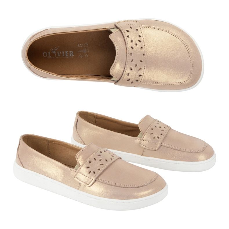 Olivier Mocasines de Inga de Femenina Barefoot con un rosa de polaco delantero ancho rosado