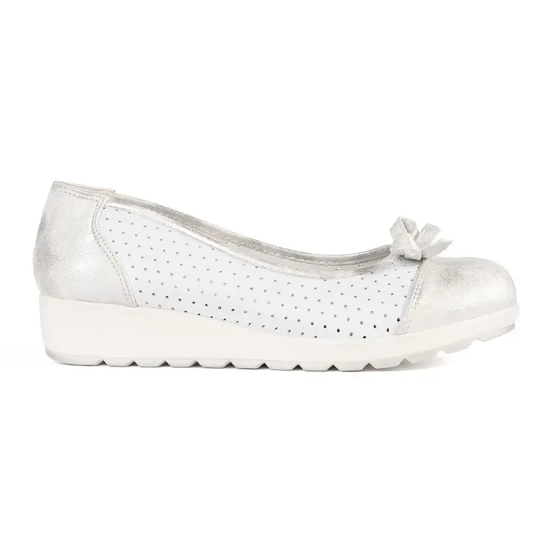 Goodin Cuñas de mujeres blancas y plateadas blanco