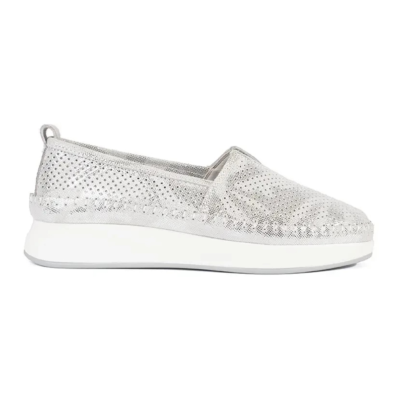 Goodin Zapatos plateados hechos de cuero natural plata