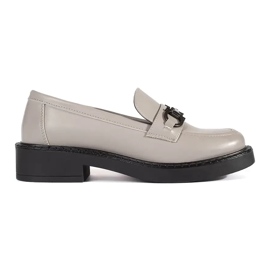 Mocasines de mujer en el suela gruesa Sergio Leone gris