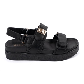 Goodin Sandalias negras elegantes en la plataforma negro