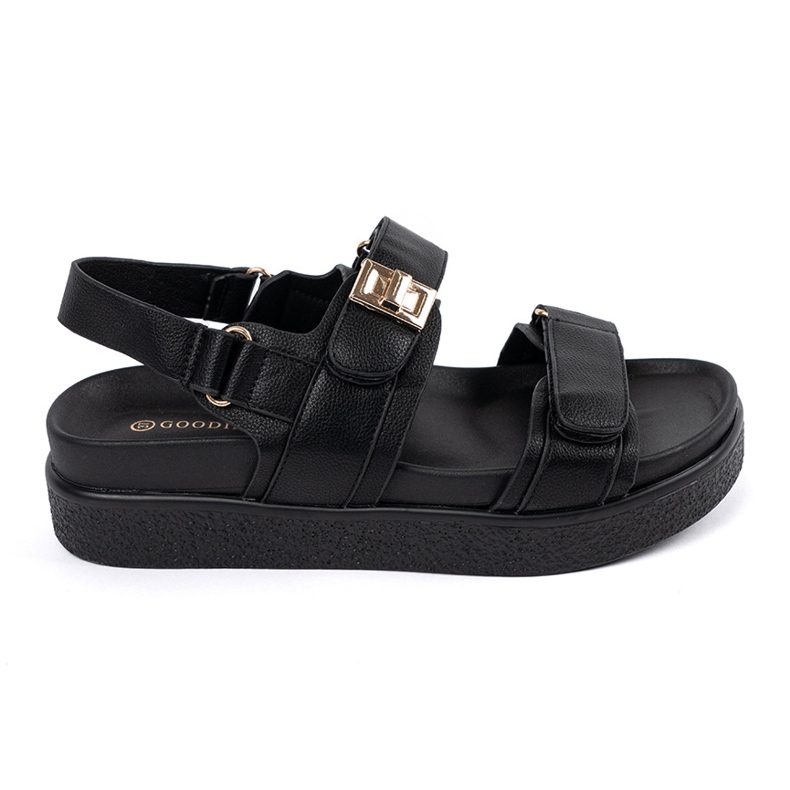 Goodin Sandalias negras elegantes en la plataforma negro