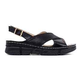 Goodin Sandalias planas negras negro