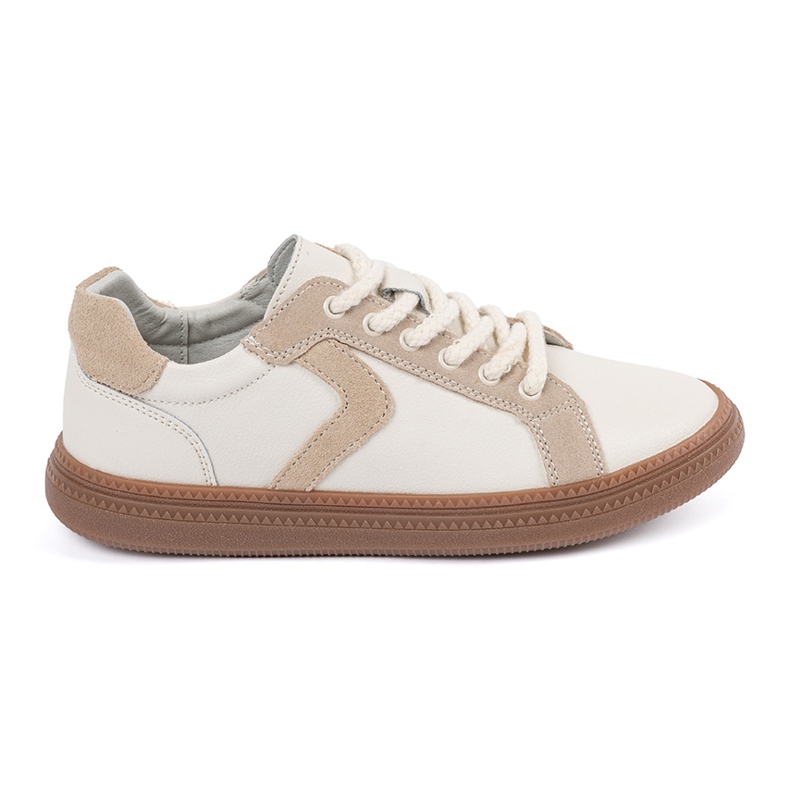 Zapatillas de cuero para mujeres blancas y beige Sergio Leone