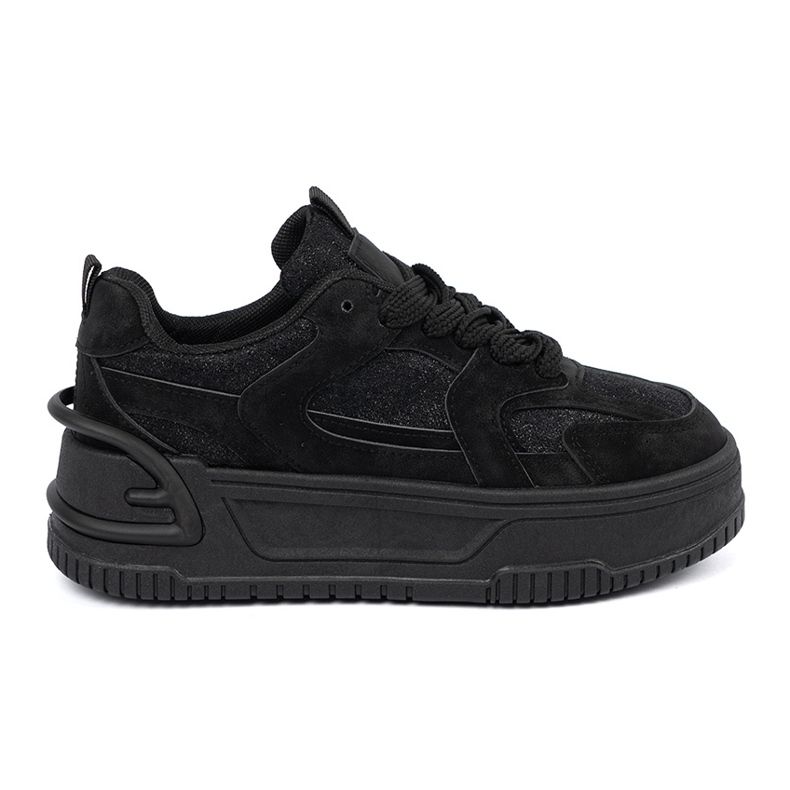 Zapatillas de deporte para mujeres con encaje negro Zapatillas de deporte para mujeres con encaje negro
