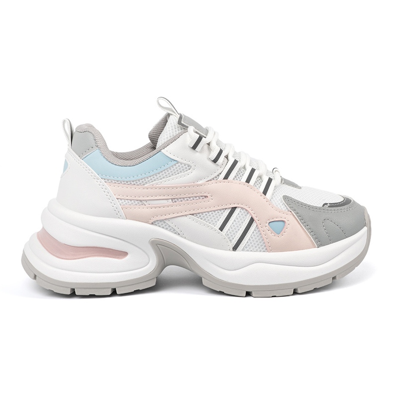 Zapatos deportivos para mujeres pastel en la plataforma rosado