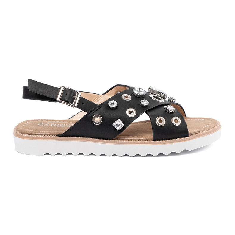 Shelvt Sandalias negras con pernos decorativos negro