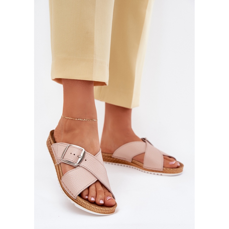 Zapatillas de cuero para mujeres con hebilla de hebilla inblu vo0004gu rosado Zapatillas de cuero para mujeres con hebilla de hebilla inblu vo0004gu rosado