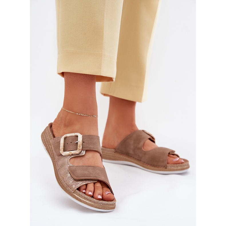 Flip Flip Flip con una hebilla y velcro inblu mk000013 marrón Flip Flip Flip con una hebilla y velcro inblu mk000013 marrón