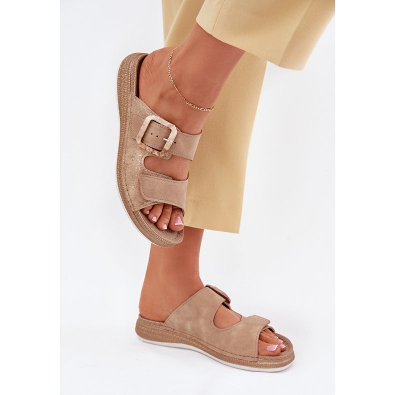 Flip Flip Flip con una hebilla y velcro inblu mk000013 beige Flip Flip Flip con una hebilla y velcro inblu mk000013 beige