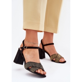 Sandalias De Mujer Con Tacón Alto Negro