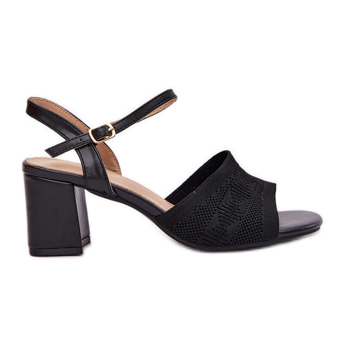 Sandalias de mujer con tacones negros negros Sandalias de mujer con tacones negros negros