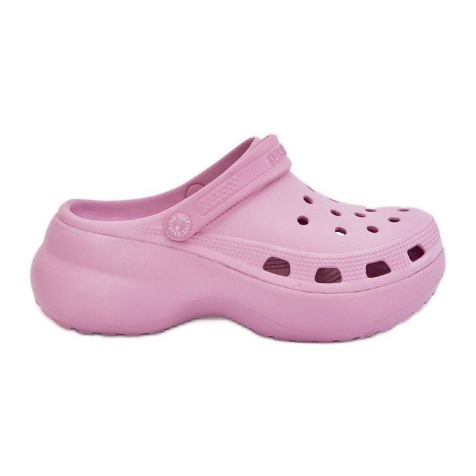Zapatillas de espuma para mujeres en una suela masiva Big Star RR274A120 Rosa rosado