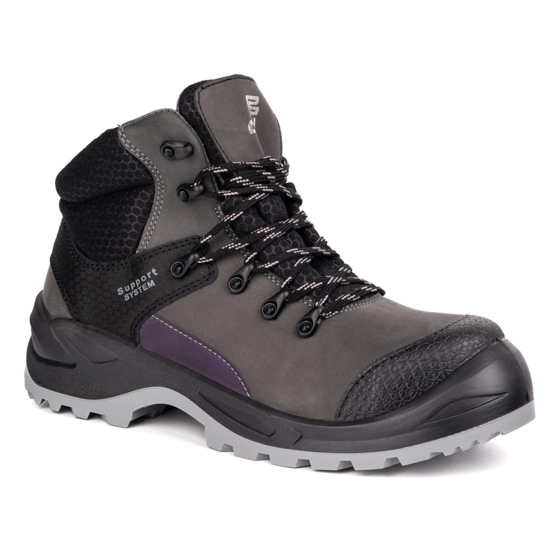 Fagum-Stomil Botas de trabajo de cuero para hombres TechWork 1166p S2 Sr Gray gris