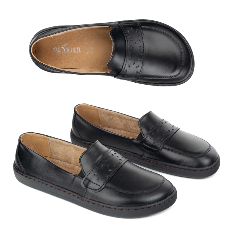 Olivier Barefoot Inga Momoters para mujeres con un negro delantero de color negro delantero