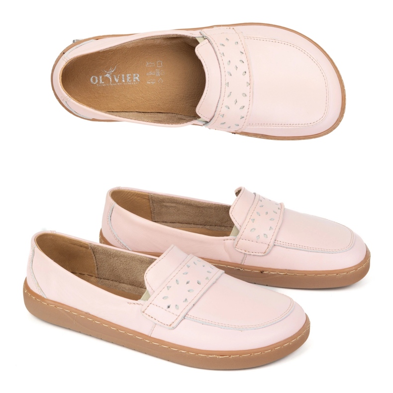 Olivier Mocasines de Inga de Femenina Barefoot con un rosa de polaco delantero ancho rosado Olivier Mocasines de Inga de Femenina Barefoot con un rosa de polaco delantero ancho rosado