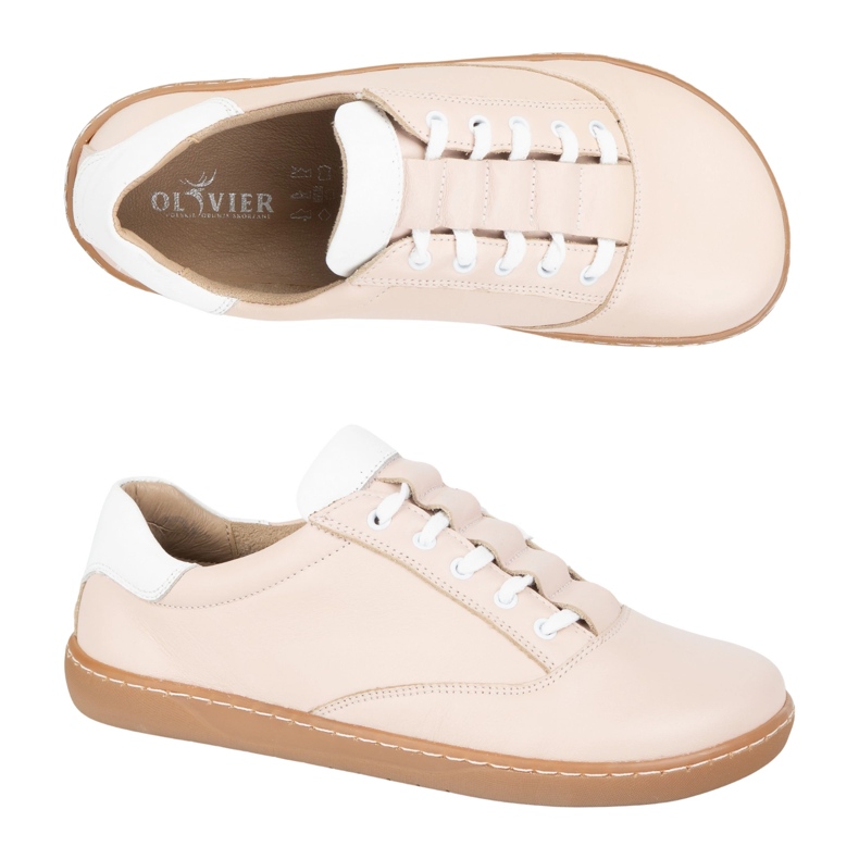 Zapatillas de zapatillas descalzo maja olivier - zapatos de cuero anatómico en polvo rosado